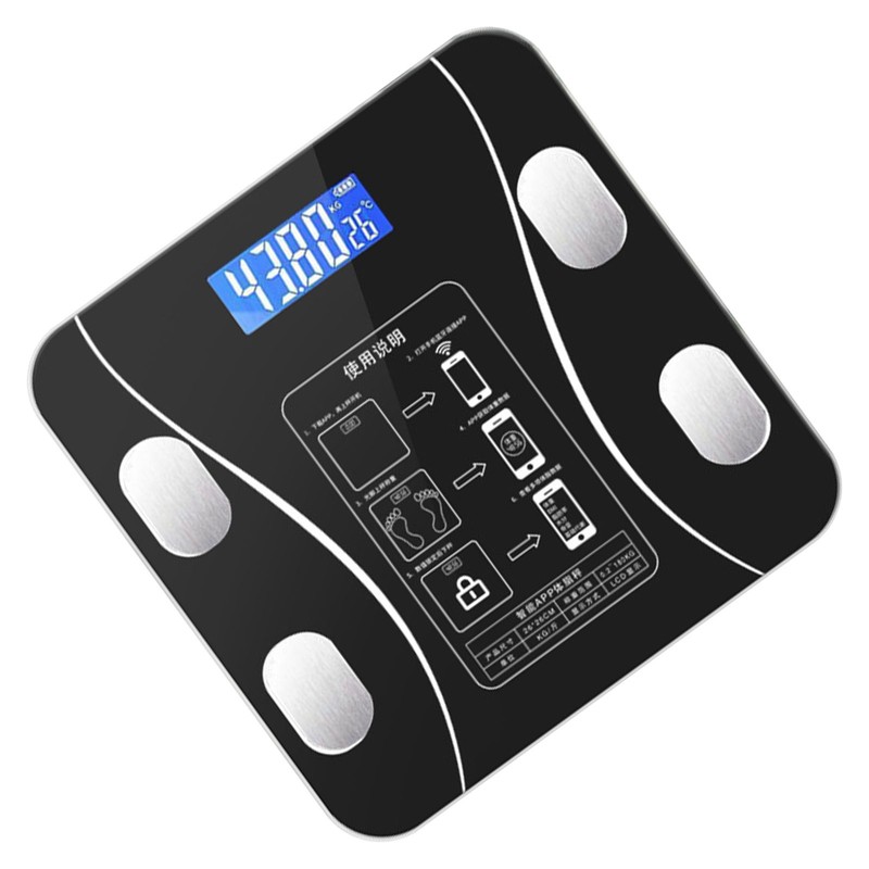 Electric Weighing Scale LCD Display Smart Body Fat Scale Tempered