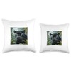 Black Panther with Full Moon Throw Pillow