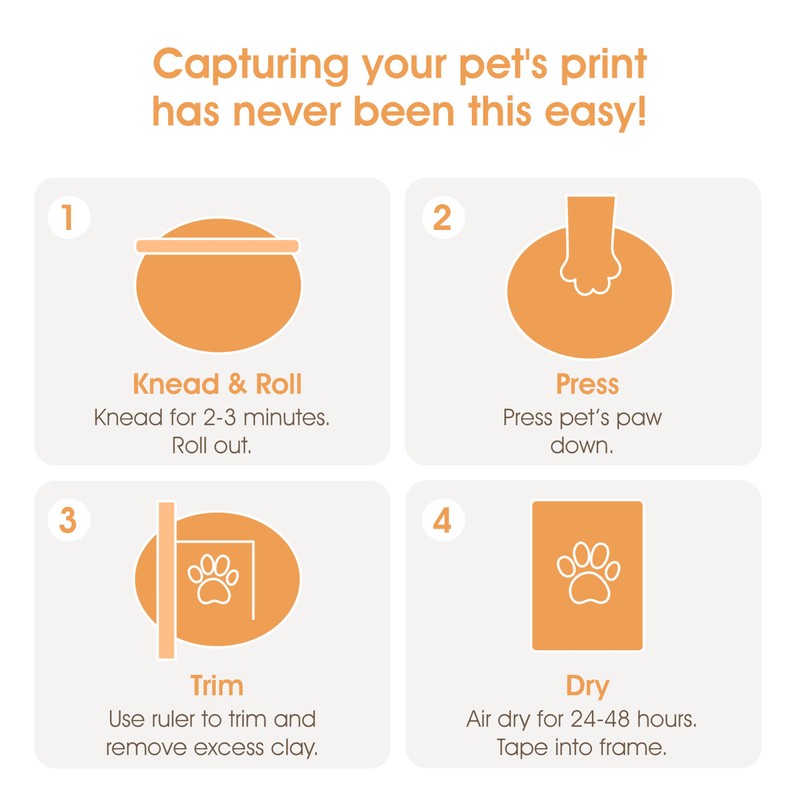 Pearhead Pet Paw Print Photo Frame With Clay Imprint Kit