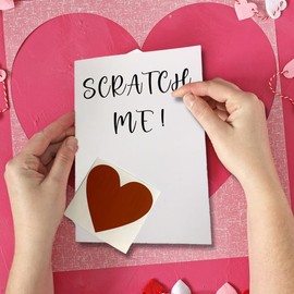 Scratch me! Make Your Own Scratch Card, Surprise Card, Scratch to Reveal Card, Birthday Valentine Anniversary Wish Greeting Card (#Z09) (Red)