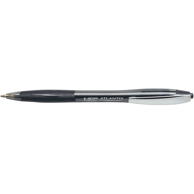 Bic Vcg11bk Atlantis Original Retractable Ballpoint Pen, Black Ink, Medium,