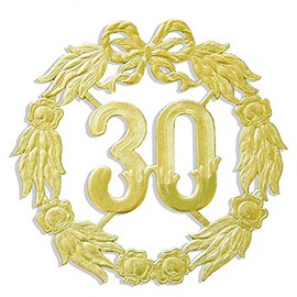 Kunze A013060301 Anniversary Number 30, Diameter 18 cm, Gold