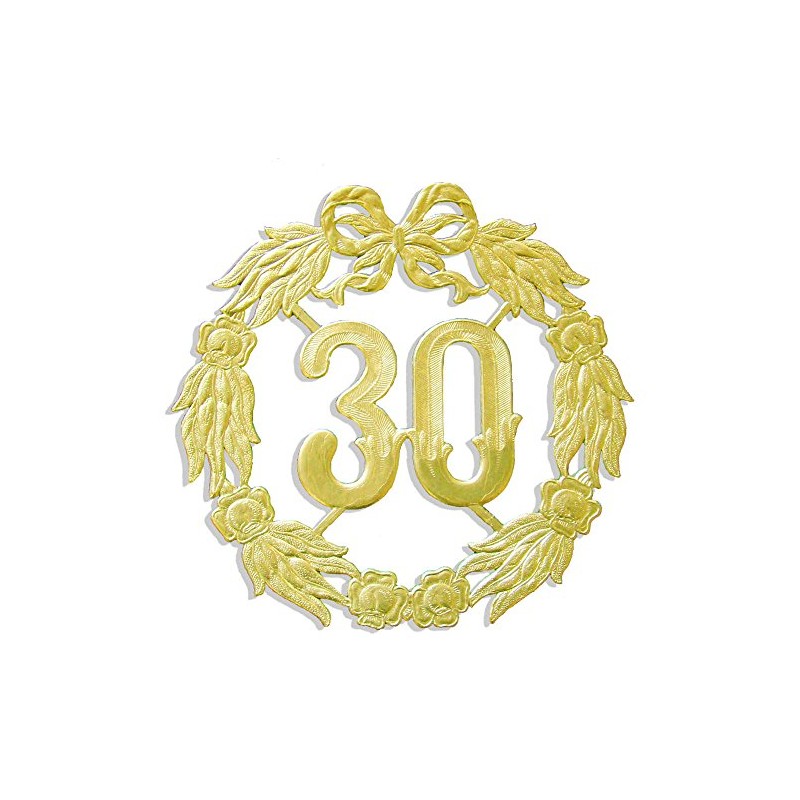 Kunze A013060301 Anniversary Number 30, Diameter 18 cm, Gold