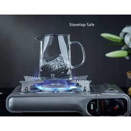 Dadamong Glass Pitcher with Handle, Milk and Cream Pitcher Cup Jug, Heat Resistant Borosilicate Glass Creamer for Coffee Tea or Maple Syrup Serving, Stovetop & Microwave Safe (25oz/ 750ML)