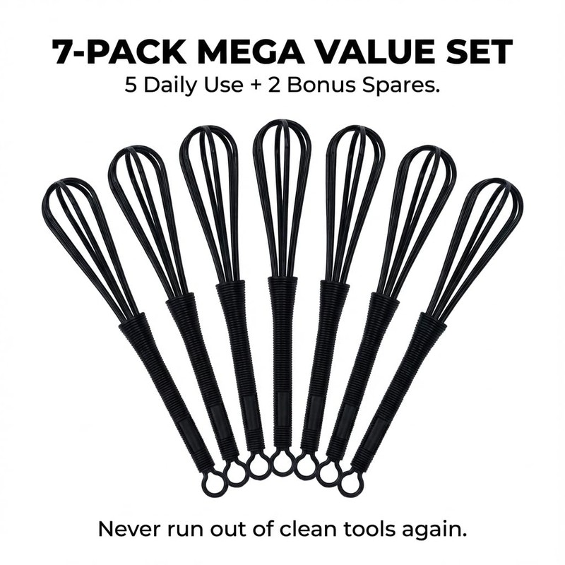 7 Pack Professional Hair Dye Whisk with Non-Slip Handle -
