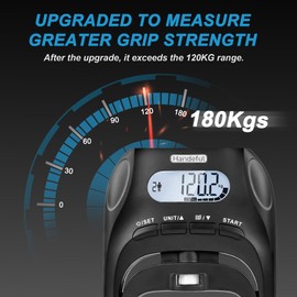 Hand Dynamometer Grip Strength Trainer - 397 Lbs / 180 Kgs Electronic Hand Grip Strength Tester Grip Strengthener Hand Exerciser Meter Digital Hand Grip Training Gauge for Sport Home School Use
