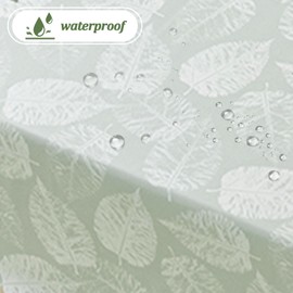 meioro Polyester Table Cloth Wipe Clean Tablecloth, 140x240cm Rectangle Water Resistant Tablecloths, Waterproof Decorative Leaf Table Cover Protector for Home Picnic Party Outdoor Decorations