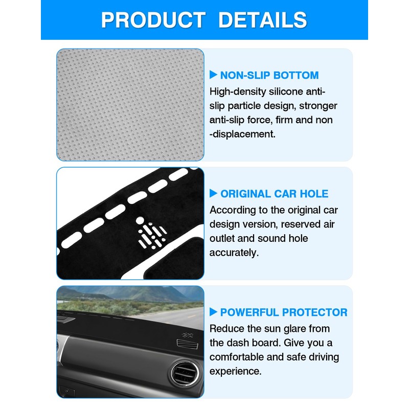 Autorder Dashboard Cover Mat for 2014-2021 Toyota Tundra Accessories Dash