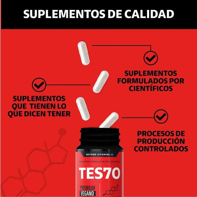 TES70 Vitaminas Hombres Maca Negra Peruana, Fenogreco, Creatina, Arginina, Cúrcuma