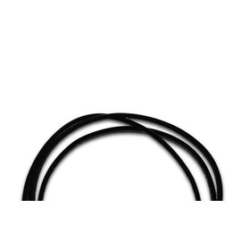 Silver Black Plain Leather Bracelet of 60 cm