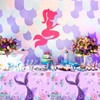 Mermaid Tablecloth - 3PCs, Purple w/ Mermaid Design - Birthday/Baby
