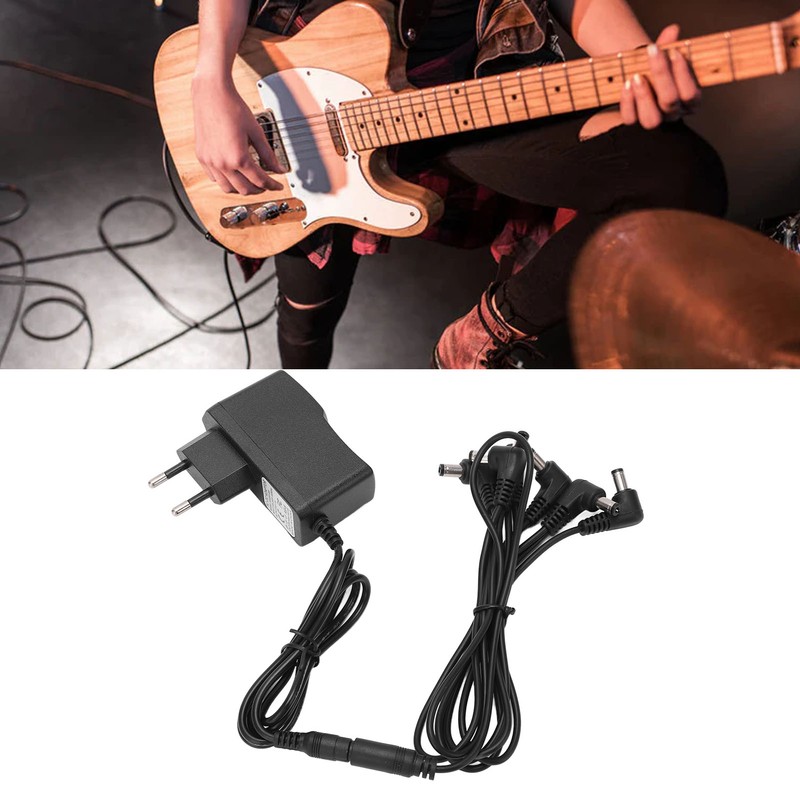 Guitar Effect Pedal Power Supply Adapter 6 Way Daisy Chain