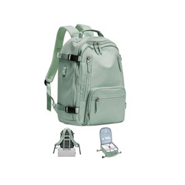 BJLFS Large Travel Backpack for Women Men,Carry On Backpack,Hiking Backpack Waterproof Outdoor Sports Rucksack Casual Daypack Travel Essentials（simple, Army green）