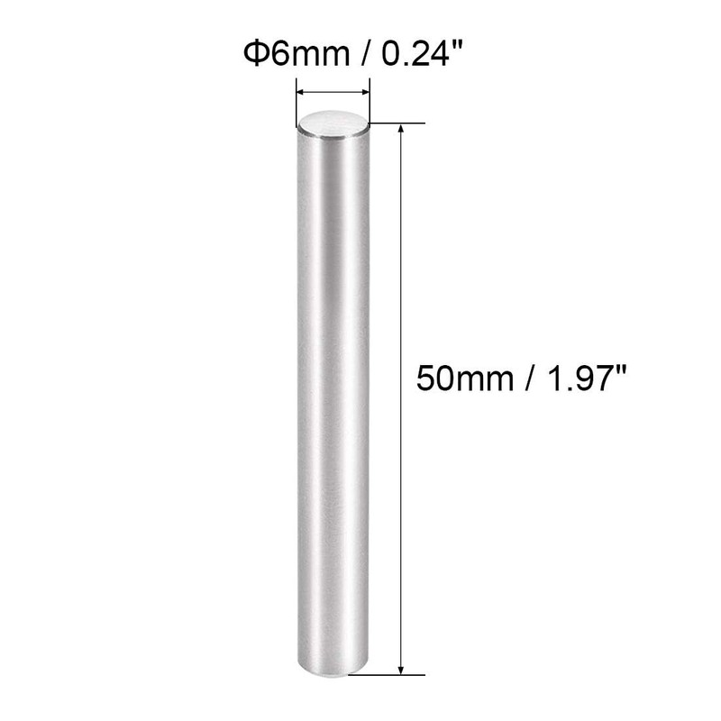 TOP-VIGOR 5Pcs 6mm x 50mm Dowel Pins Shelf Support Pegs,