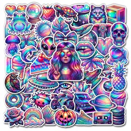 WESILY Pack 50 PCS Psychedelic Stickers Graffiti Anime Trippy Sticker Waterproof Vinyl Decals Laptop Skateboard Water Bottle Scrapbooking Phone Luggage Gift Birthday for Adults Teens Girls