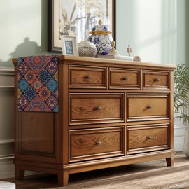 Winotic Boho Table Runner 72 Inches Long, Vintage Bohemian Seasonal Table Runners for Party Kitchen Dining Coffee Table Bedroom Dressers Indoor Outdoor, Machine Washable (Bohemian A, 13” x 72”)