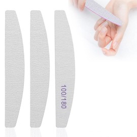 Nail File, Set of 3 3.5 oz (100 g) / 6.9 oz (180 g), Half Moon Type, Double-Sided Type, Perfect for Gel Off, Nail File, Nail Buffer, Professional Specifications, Consumables, Nail Shaping Tool (Set of
