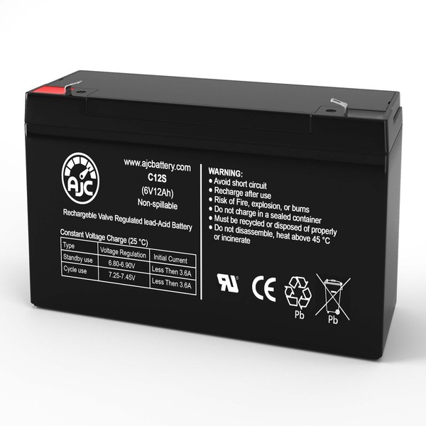 AJC Battery Compatible with Lithonia ELB0610 6V 12Ah Emergency Light