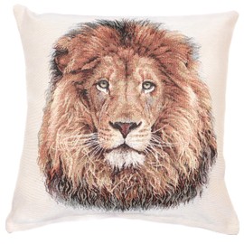 textile idea Cushion Cover 45 x 45 cm Tapestry, Decorative Cushion with Motif, Cushion Cover, Decorative Cushion, Sofa Cushion – Lion Pack of 1