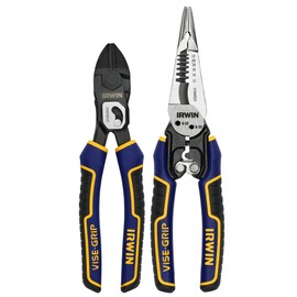 IRWIN POWERSLOT Pliers, High Leverage Lineman's 9.5" and 7in1 Multi-function Wire Stripper (IWHT84007)