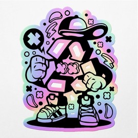 Holographic Decal Stickers of Recycle Premium Waterproof Vinyl Decal Stickers for Laptop Phone Accessory Helmet Car Window Mug Tuber Cup Door Wall Decoration - USCVER3f71011HO0124