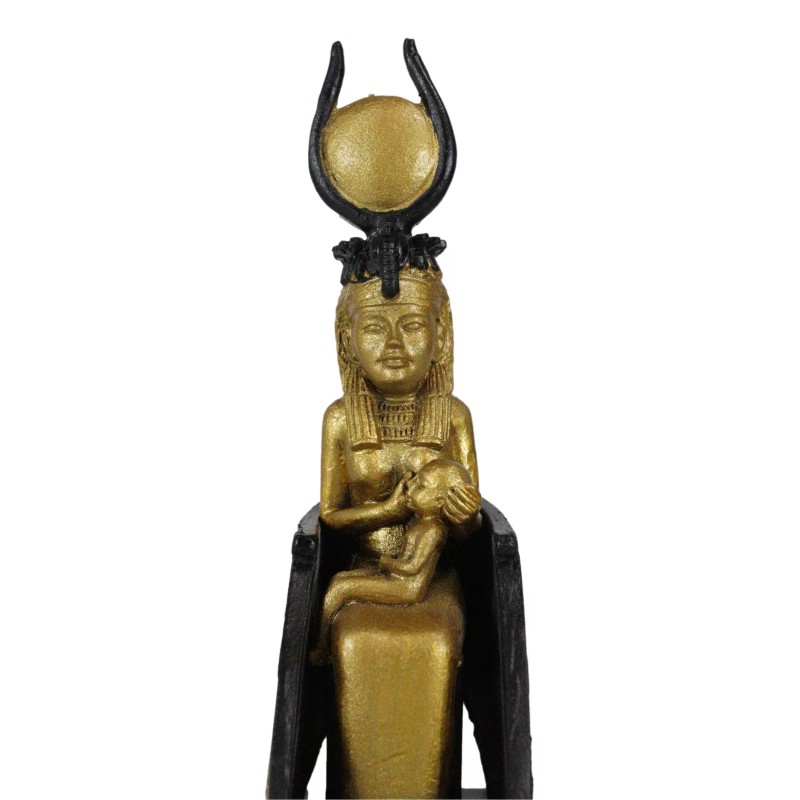 Classical Egyptian Golden Goddess Iset Isis Ra Nursing Horus Baby