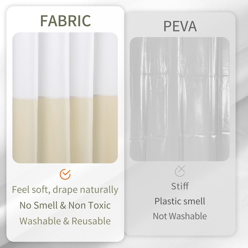 Alyvia Spring Waterproof Fabric Shower Curtain, Soft and Lightweight Fabric