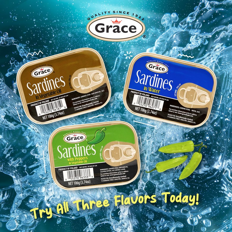 Grace Sardines in Vegetable Oil - 106g 3.74oz - 10
