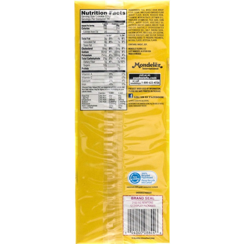 Nabisco Fig Newtons Chewy Cookies, 2 Ounce (Pack of 12)