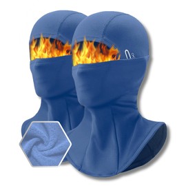 Unihauser Gear [ 2 Pack ] Balaclava Thermal Ski Mask | Warm Fleeced, Cold Weather Essential Addon to Outdoor Enthusiast's Collection and Motorcycle Accessories (Blue)