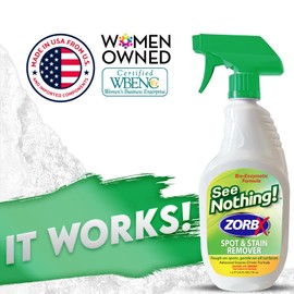 ZORBX See Nothing Spot & Stain Remover Spray - Perfect Stain Remover for Shoes, Clothes, Furniture, and Pet bedding | All-Purpose Odor Eliminator (24 FL Oz.)