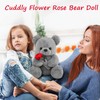 Teddy Plüschbär, 25cm Teddybär mit Rose, Teddybären Rose Stofftier Spielzeug,