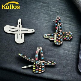 Kàllos 2 inch - 12-Pack - Printed Metal Hair Clips for Girls -Stylish Hair Snap Clips for Women -Colorful Barrettes with Dotted Patterns (Multi)