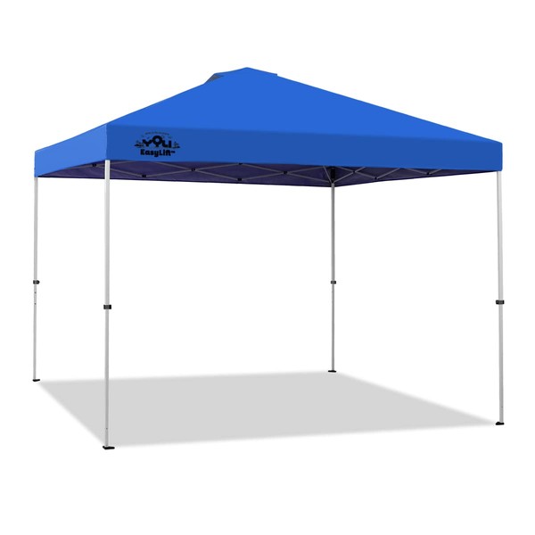 YOLI Moab EasyLift 100 10’x10’ Instant Pop-Up Canopy Tent with Wheeled Carry Bag and Bonus 4 Anchor Bags, Blue