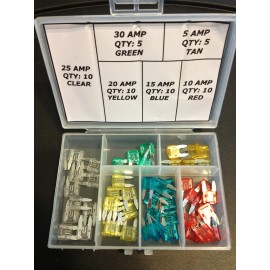 Jurassic Classic Auto Parts 50 Chevy Mini Automotive Fuses Assortment Kit Blue Green Red Yellow 5A 10 15A 20