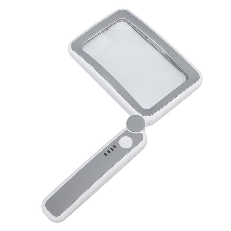Rectangular Magnifying Glass 4X 3 LED Modes Touch Control Ergonomic