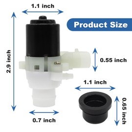 2 Pack Truck Windshield Wiper Washer Fluid Pump with Rubber Washers Replacement For Kenworth T880 T680 and Peterbilt 104307 T4695001 104252