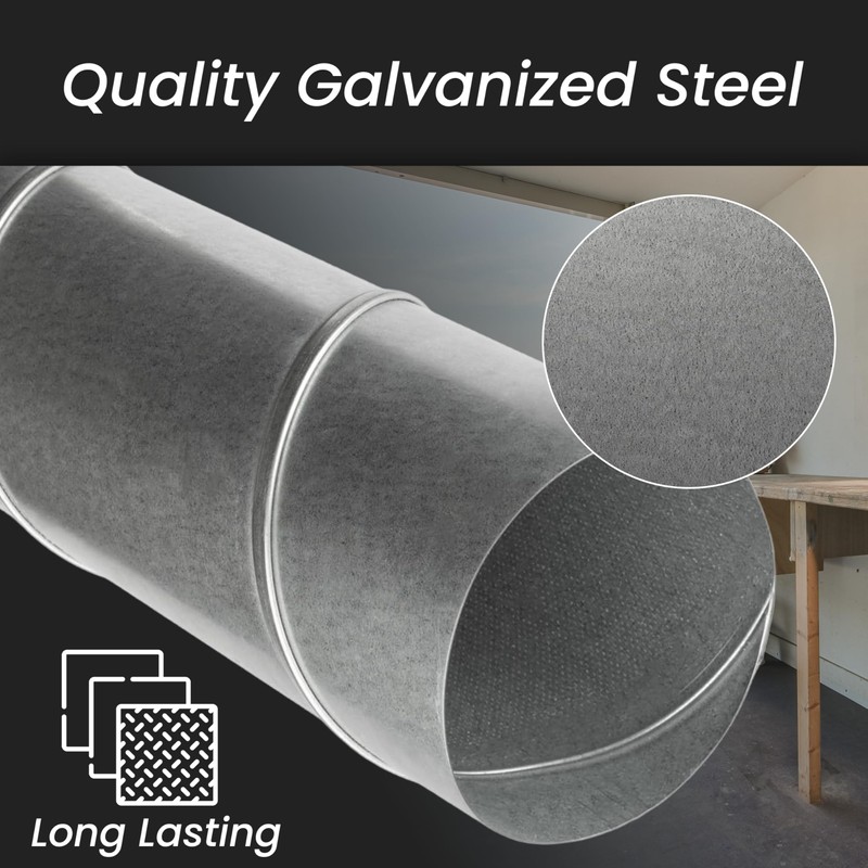 4" Inch Round Spiral Air Duct, 45" Inch Long Duct,
