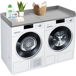 Royxen Washer Dryer Countertop, 27.4" x 54" Wood Universal Fit, Washer Dryer Topper, Laundry Room Organization, Laundry Countertop for Laundry Storage Space (Grey)