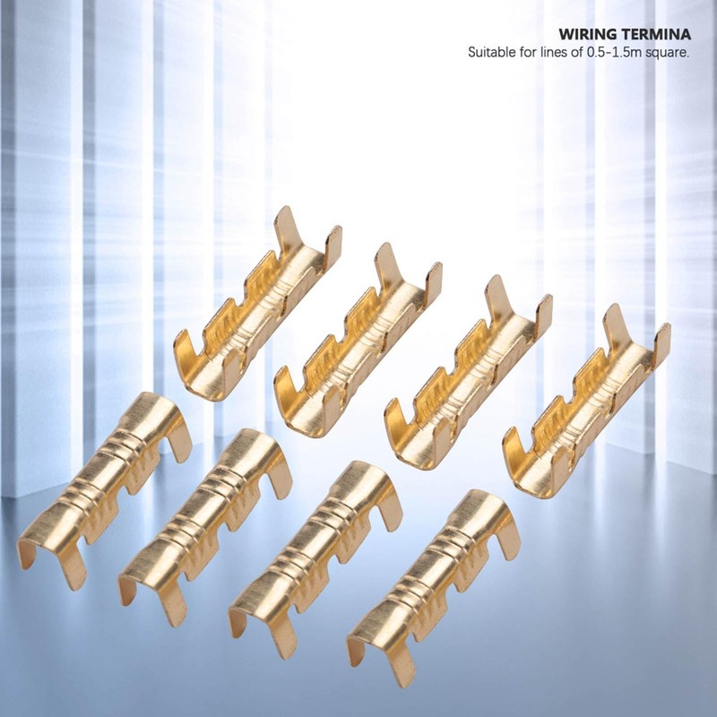 100Pcs Brass Crimp Terminals, U-Shaped Wire Docking Connector Line Pressing