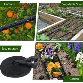 Soaker Hose 25ft, Heavy Duty Double Layer Design, Drip Irrigation Hose Saves 80% Water, Leak Proof Sprinkler Hose For Garden, Lawn, Flower Bed, Vegetable Field