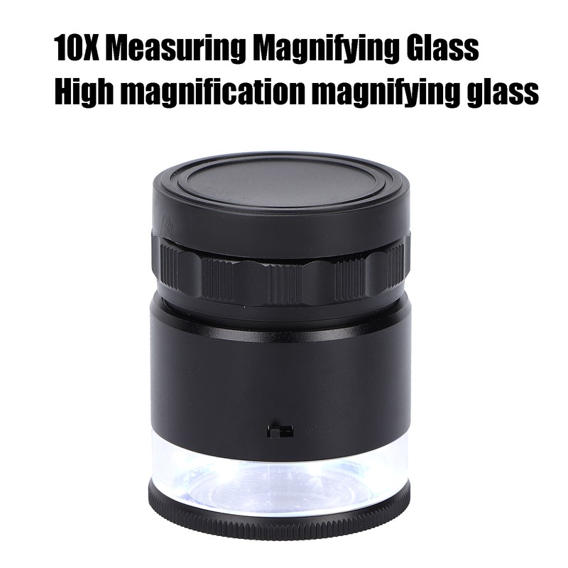 10X Loupe Measuring Magnifier 6LED Illuminated Jewelry Magnifying Glass USB