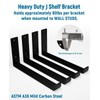 LEOPO 12 inch Shelf Brackets 6-Pack ,1/5 inch Thick Heavy