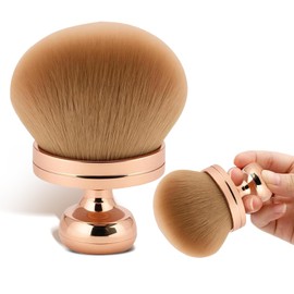 DHHYWWD Large Tanning Brush, Wide Kabuki Tan Brush for Face, Leg, and Body, Ideal for Applying Bronzer, Lotion, Tinted Cream, and Glow Products (Rose gold)