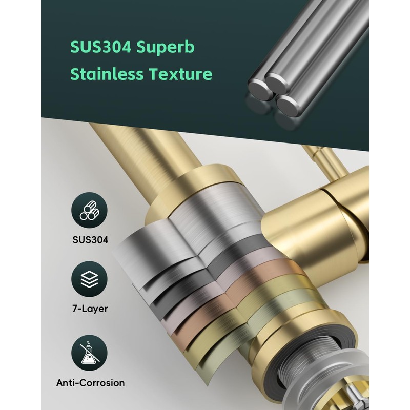 APPASO Kitchen Faucets Touchless, Gold Kitchen Sink Faucets with Soap