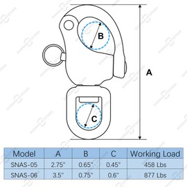 SHONAN 3.5" Quick Release Snap Shackle, 2 Pack Large Marine Quick Release Clips Swivel Eye Snap Shackles, Stainless Steel Sailing Shackles Rigging Clips for Sailboat Halyard