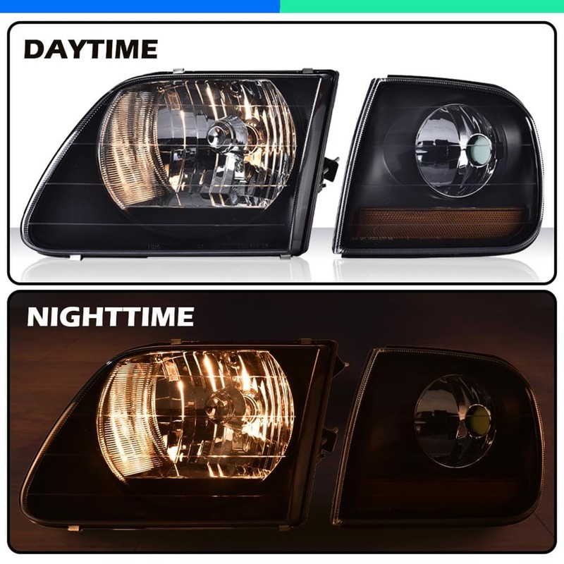 G-PLUS Headlights Assembly Fit For Ford F150 1997-2004/Ford F250 1997-1999/Ford