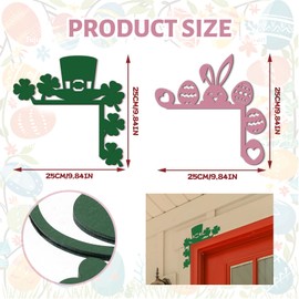 Auiremrti Frühlingsdeko Türrahmen Set, 2er-Set Osterdeko Aus Holz, Herz, Klee Und Osterei Stil, Langlebig Und Einfach Zu Verwenden, Für Innen- Und Außendekoration