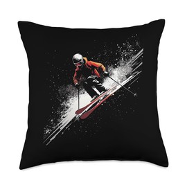 Freestyle Skier Throw Pillow