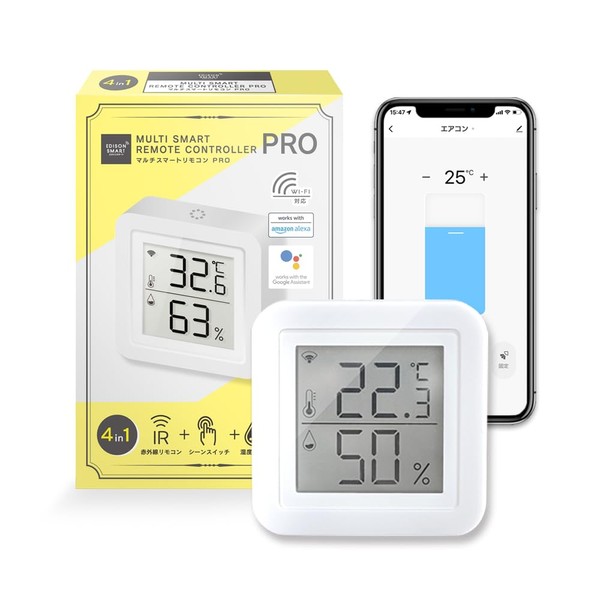 Edison Smart Remote Control (PRO Type), Built-in Thermometer and Hygrometer,